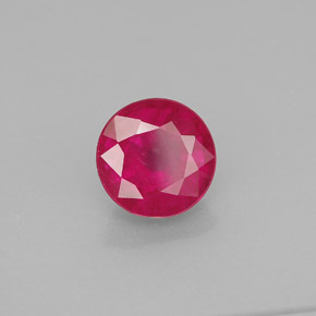Rubí rojo natural de 1,85 ct, corte redondo, SI