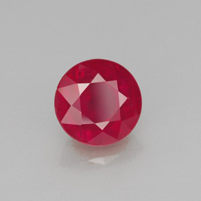 Rubí rojo natural de 1,95 ct, corte redondo, SI