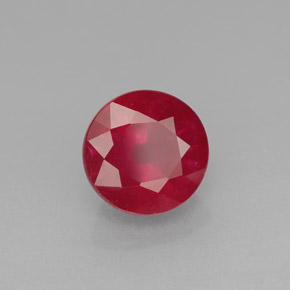 Rubí rojo natural de 2,11 ct, corte redondo, SI