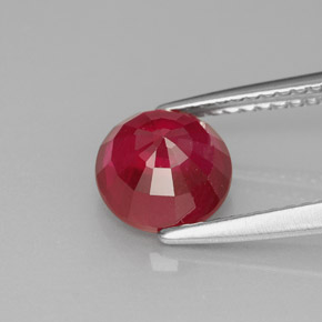 Rubí rojo natural de 2,11 ct, corte redondo, SI