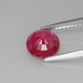 Rubí rojo natural de 1,63 ct, corte redondo, SI