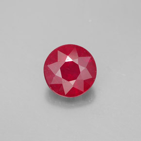 Rubí rojo natural de 1,97 ct, corte redondo, SI