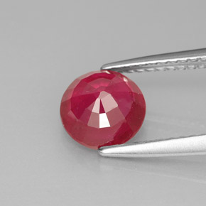 Rubí rojo natural de 1,74 ct, corte redondo, SI