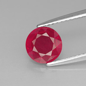 Rubí rojo natural de 1,91 ct, corte redondo, SI