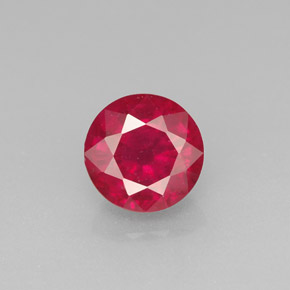 Rubí rojo natural de 1,72 ct, corte redondo, SI