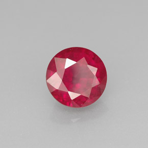 Rubí rojo natural de 1,72 ct, corte redondo, SI