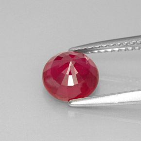 Rubí rojo natural de 1,72 ct, corte redondo, SI