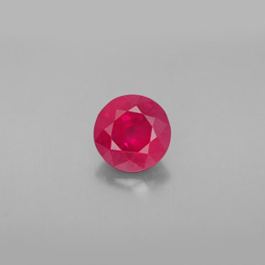 Rubí rojo natural de 1,61 ct, corte redondo, SI