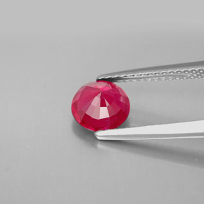 Rubí rojo natural de 1,61 ct, corte redondo, SI