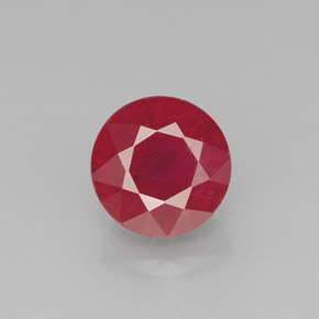 Rubí rojo natural de 2,26 ct, corte redondo, SI