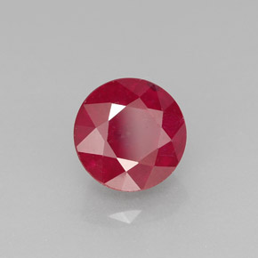 Rubí rojo natural de 2,26 ct, corte redondo, SI
