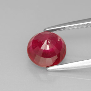 Rubí rojo natural de 2,26 ct, corte redondo, SI
