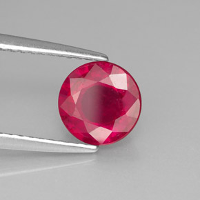 Rubí rojo natural de 1,56 ct, corte redondo, SI
