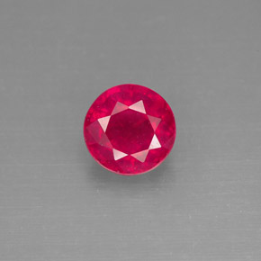 Rubí rojo natural de 1,89 ct, corte redondo, SI