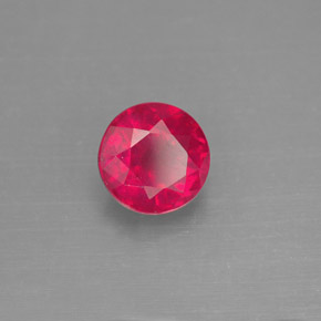Rubí rojo natural de 1,89 ct, corte redondo, SI