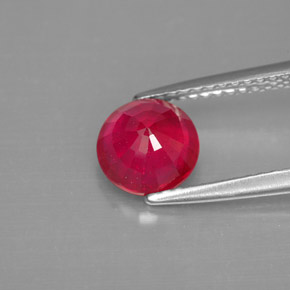 Rubí rojo natural de 1,89 ct, corte redondo, SI