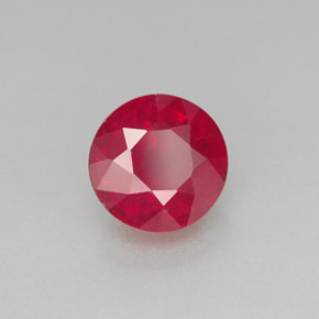 Rubí rojo natural de 2,02 ct, corte redondo, SI