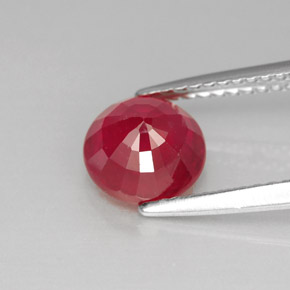 Rubí rojo natural de 2,02 ct, corte redondo, SI