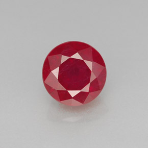 Rubí rojo natural de 2,16 ct, corte redondo, SI