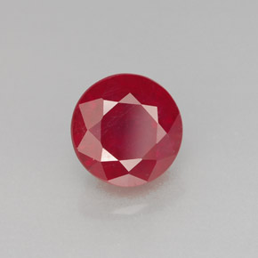 Rubí rojo natural de 2,16 ct, corte redondo, SI