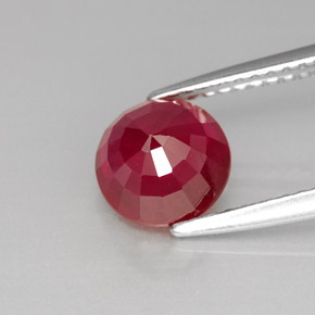 Rubí rojo natural de 2,16 ct, corte redondo, SI