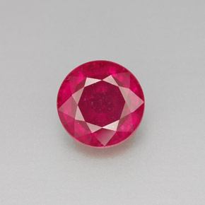 Rubí rojo natural de 2,03 ct, corte redondo, VS-SI