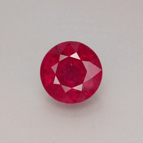 Rubí rojo natural de 1,91 ct, corte redondo, VS-SI