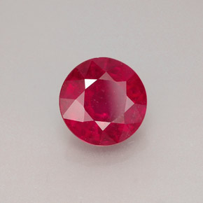 Rubí rojo natural de 1,91 ct, corte redondo, VS-SI