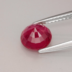 Rubí rojo natural de 1,91 ct, corte redondo, VS-SI