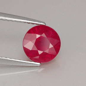 Rubí rojo natural de 1,93 ct, corte redondo, SI