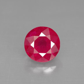 Rubí rojo natural de 1,88 ct, corte redondo, SI-I1