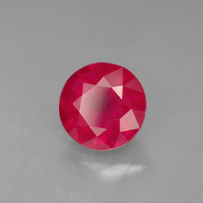 Rubí rojo natural de 1,88 ct, corte redondo, SI-I1