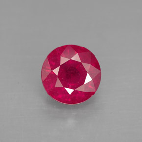 Rubí rojo natural de 1,89 ct, corte redondo, SI