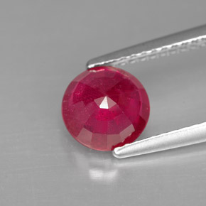 Rubí rojo natural de 1,89 ct, corte redondo, SI