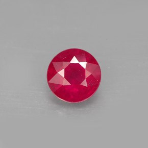 Rubí rojo natural de 1,73 ct, corte redondo, SI