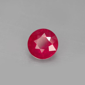 Rubí rojo natural de 1,73 ct, corte redondo, SI