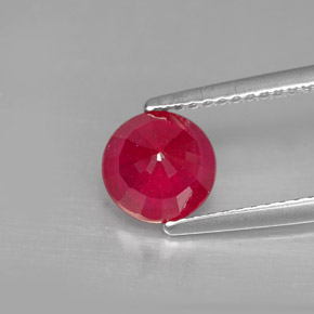 Rubí rojo natural de 1,73 ct, corte redondo, SI
