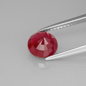 Rubí rojo natural de 1,92 ct, corte redondo, SI-I1