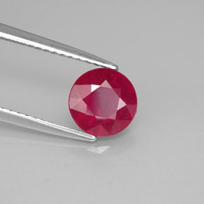 Rubí rojo natural de 1,95 ct, corte redondo, SI