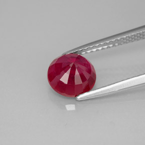 Rubí rojo natural de 1,95 ct, corte redondo, SI