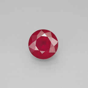 Rubí rojo natural de 1,87 ct, corte redondo, SI-I1