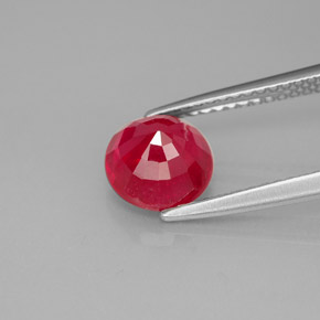 Rubí rojo natural de 2,15 ct, corte redondo, SI-I1