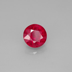 Rubí rojo natural de 1,84 ct, corte redondo, SI-I1