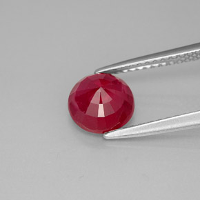 Rubí rojo natural de 1,93 ct, corte redondo, SI-I1