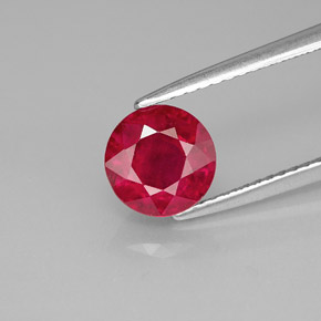 Rubí rojo natural de 1,79 ct, corte redondo, SI-I1