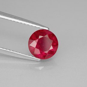Rubí rojo natural de 1,79 ct, corte redondo, SI-I1