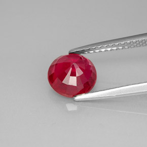 Rubí rojo natural de 1,79 ct, corte redondo, SI-I1