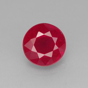 Rubí rojo natural de 1,85 ct, corte redondo, SI-I1