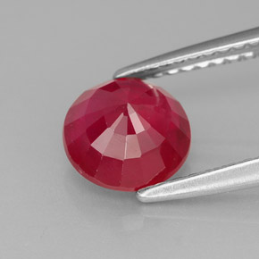 Rubí rojo natural de 1,85 ct, corte redondo, SI-I1