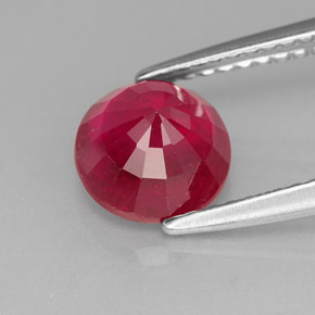 Rubí rojo natural de 1,96 ct, corte redondo, SI-I1